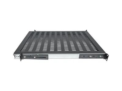 Intellinet 19" Ausziehbarer Fachboden, 1 HE, geeignet für Schränke mit 600 bis 800 mm Tiefe, Ablagefläche 350 mm Tiefe, schwarz - Rack - Regal - Schwarz, RAL 9005 - 1U - 48.3 cm (19")