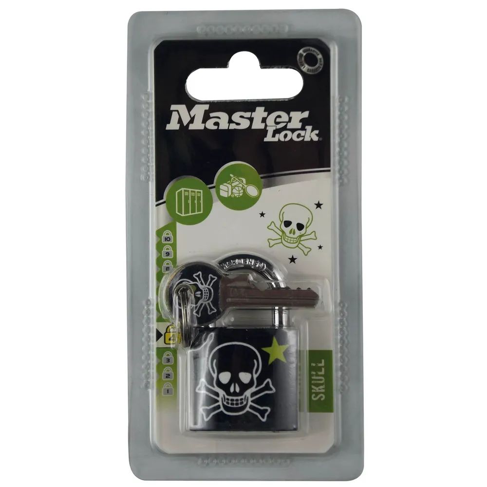 MASTER LOCK Vorhangschloss Skull mit Schlüssel, Breite 30 mm, verschsp., SB