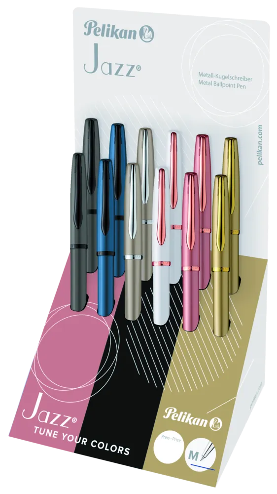Pelikan Kugelschreiber Jazz® Noble Elegance K36D/12 ST sort. im Keildisplay
