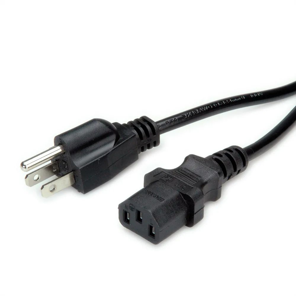 VALUE Netzkabel NEMA-5 auf C13 für USA, schwarz, 1,8 m