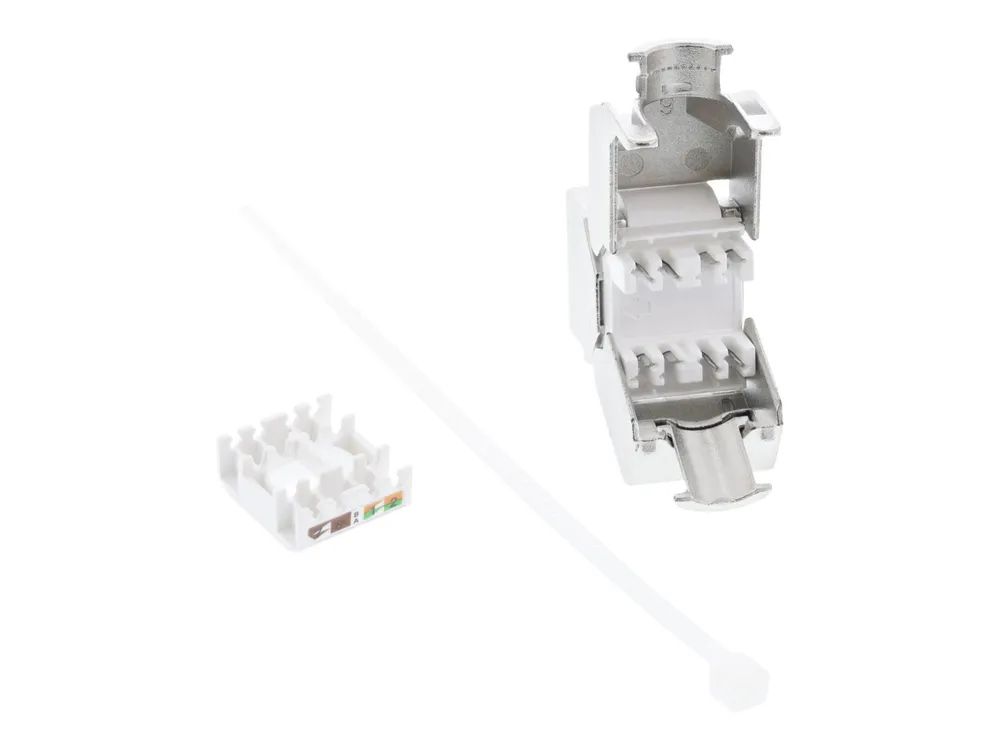 InLine Keystone RJ45 Buchse - SNAP-In - Cat.6a - mit Staubschutz blau
