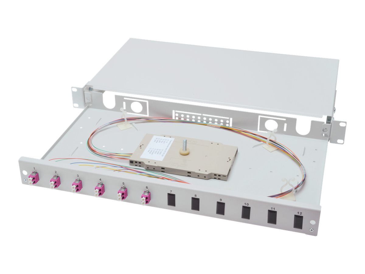 DIGITUS LWL Spleißbox, 1HE, bestückt, LC, OM4