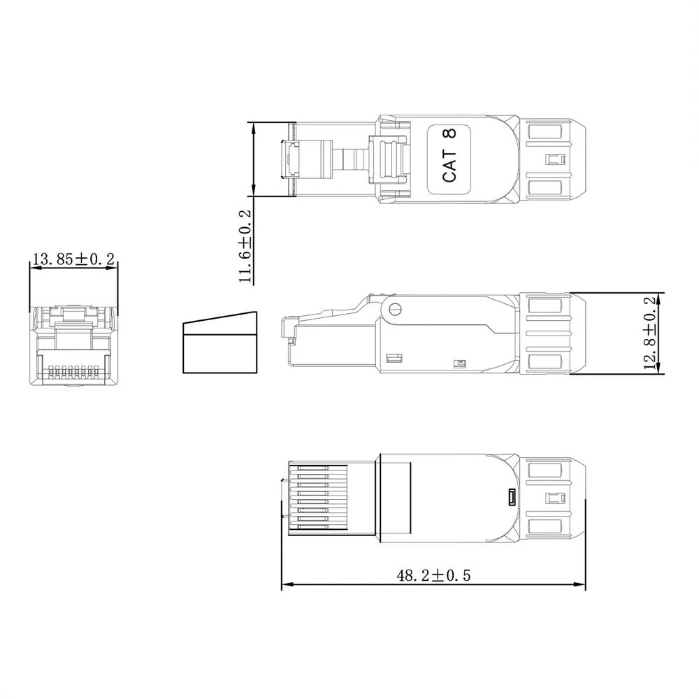 VALUE Feldkonfektionierbarer RJ-45-Stecker Cat.8 (Class I)