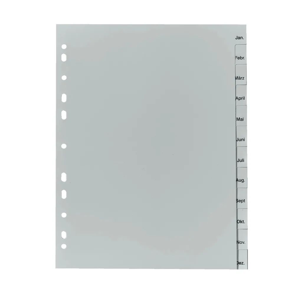 herlitz Ordnerregister, A4, Jan-Dez, PP, grau