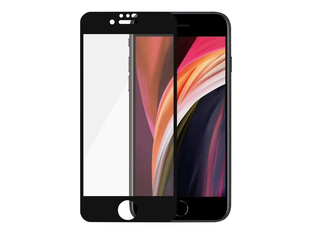 PanzerGlass Case Friendly - Bildschirmschutz für Handy - Glas - Rahmenfarbe schwarz - für Apple iPhone 6, 6s, 7, 8, SE (2. Generation)