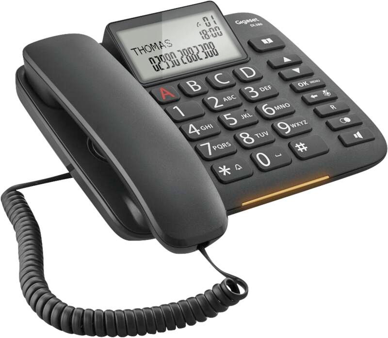 Gigaset DL380 - Telefon mit Schnur - Schwarz