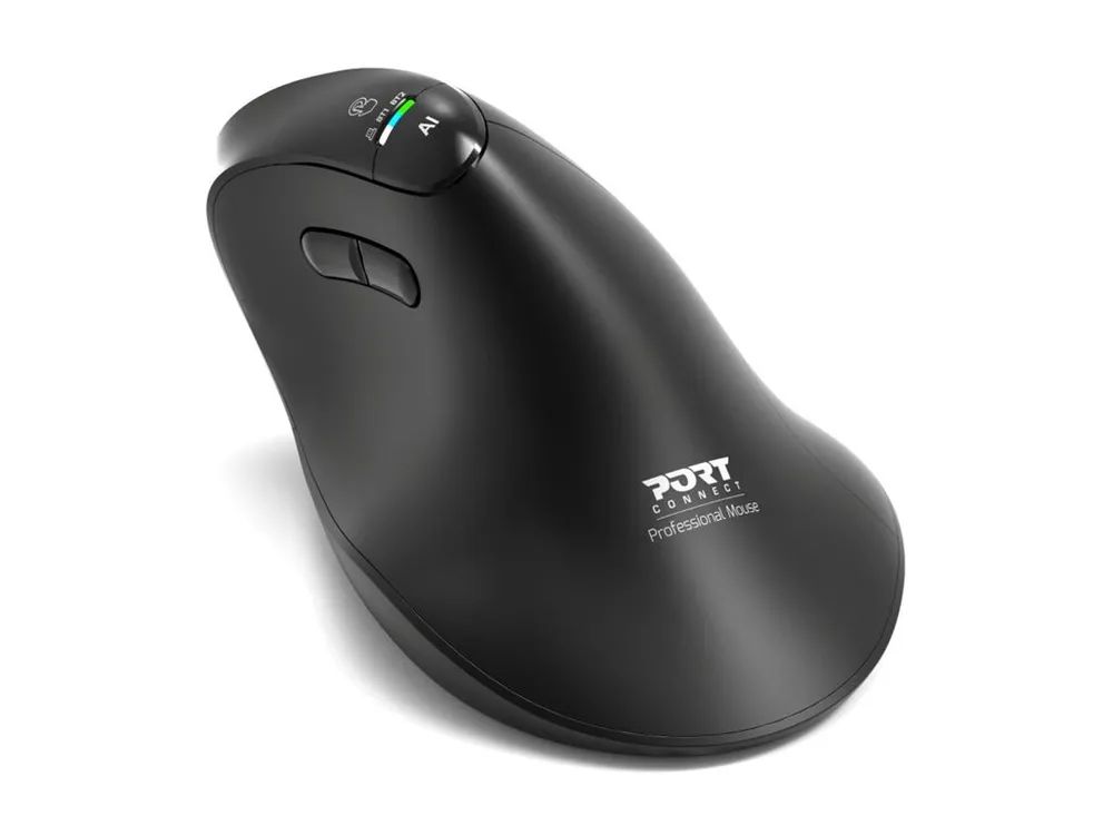 PORT Designs PORT - Maus - ergonomisch - optisch - 6 Tasten - kabellos - 2.4 GHz, Bluetooth - kabelloser Empfänger (USB)