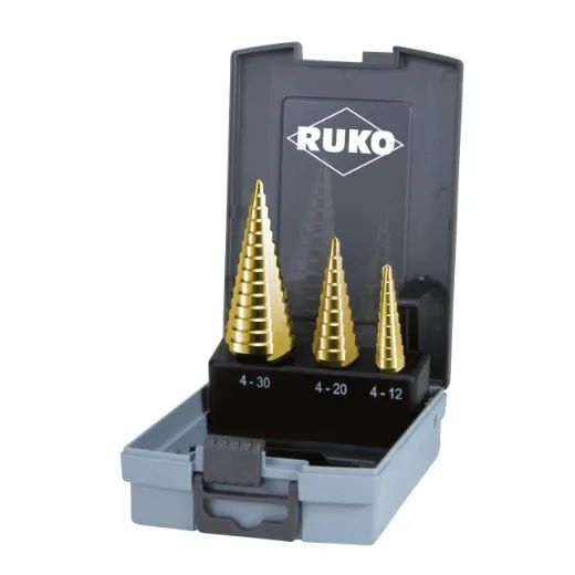 RUKO Stufenbohrer-Satz HSS TiN gerade Nut