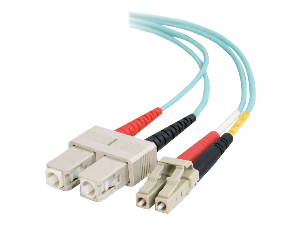 C2G LC-SC 10Gb 50/125 OM3 Duplex Multimode PVC Fiber Optic Cable (LSZH)