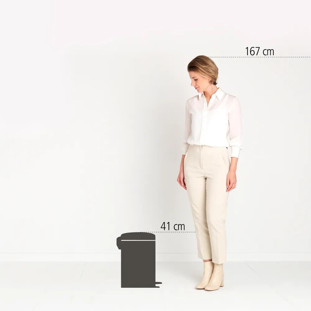 Brabantia NewIcon Treteimer, 12L - Brilliant Steel - verzinkt