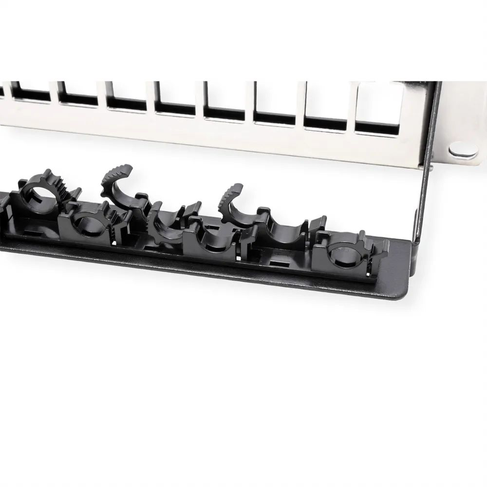 ROLINE 19-Zoll-Keystone-Modulträger, leer, 24P. geschirmt, Clip-Befestigung, schwarz