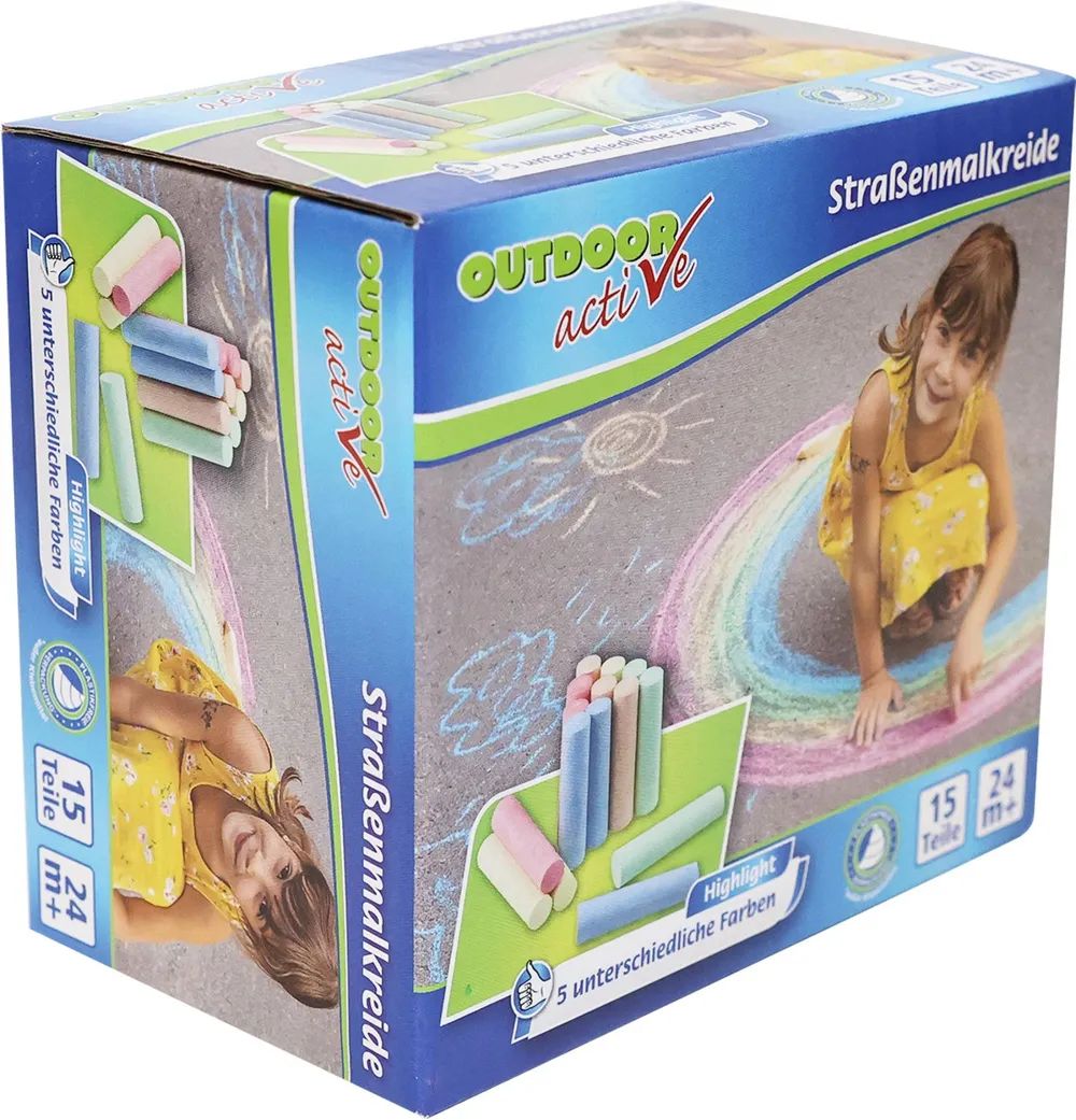 VEDES Großhandel GmbH - Ware OA Straßenmalkreide 5 Farben, 15 Stück
