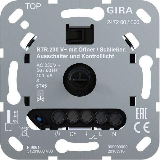 Gira RTR 230 V ÖFF./SCHLIEß.AUS+ / GIRA 247200 NON-DESIGN UP 247200