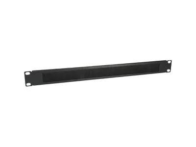 Equip Pro - Kabelabdeckung mit Bürsten - Schwarz, RAL 9005 - 1U - 48.3 cm (19")