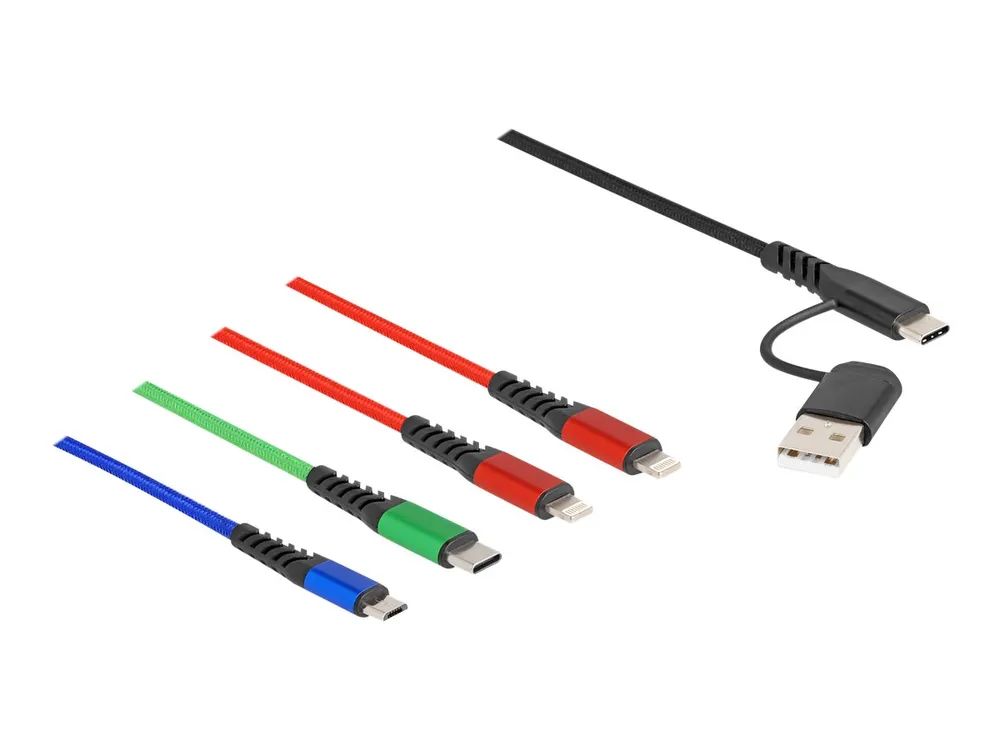 Delock USB Ladekabel 10.20cm 4" 1 Typ-A+ USB-C zu 2 x Lightning Micro - Digital/Daten