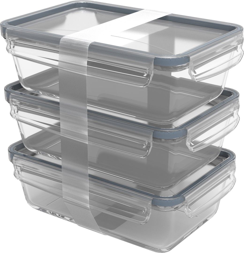 Rotho SET Kühlschrankdose Glas 1.3 l 3 Tlg. CL