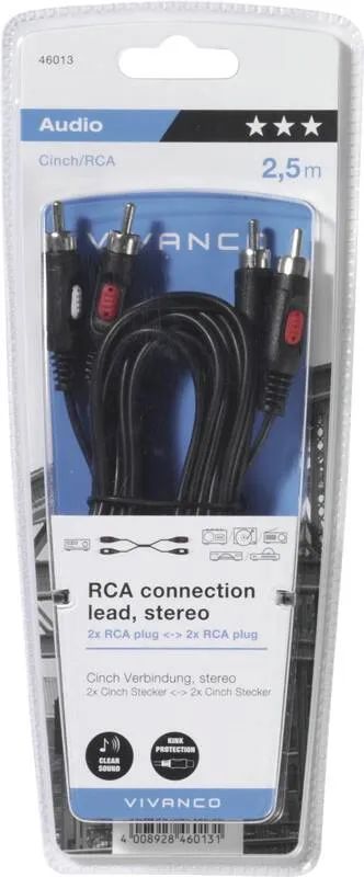 Vivanco Cinch Kabel, 2,5m