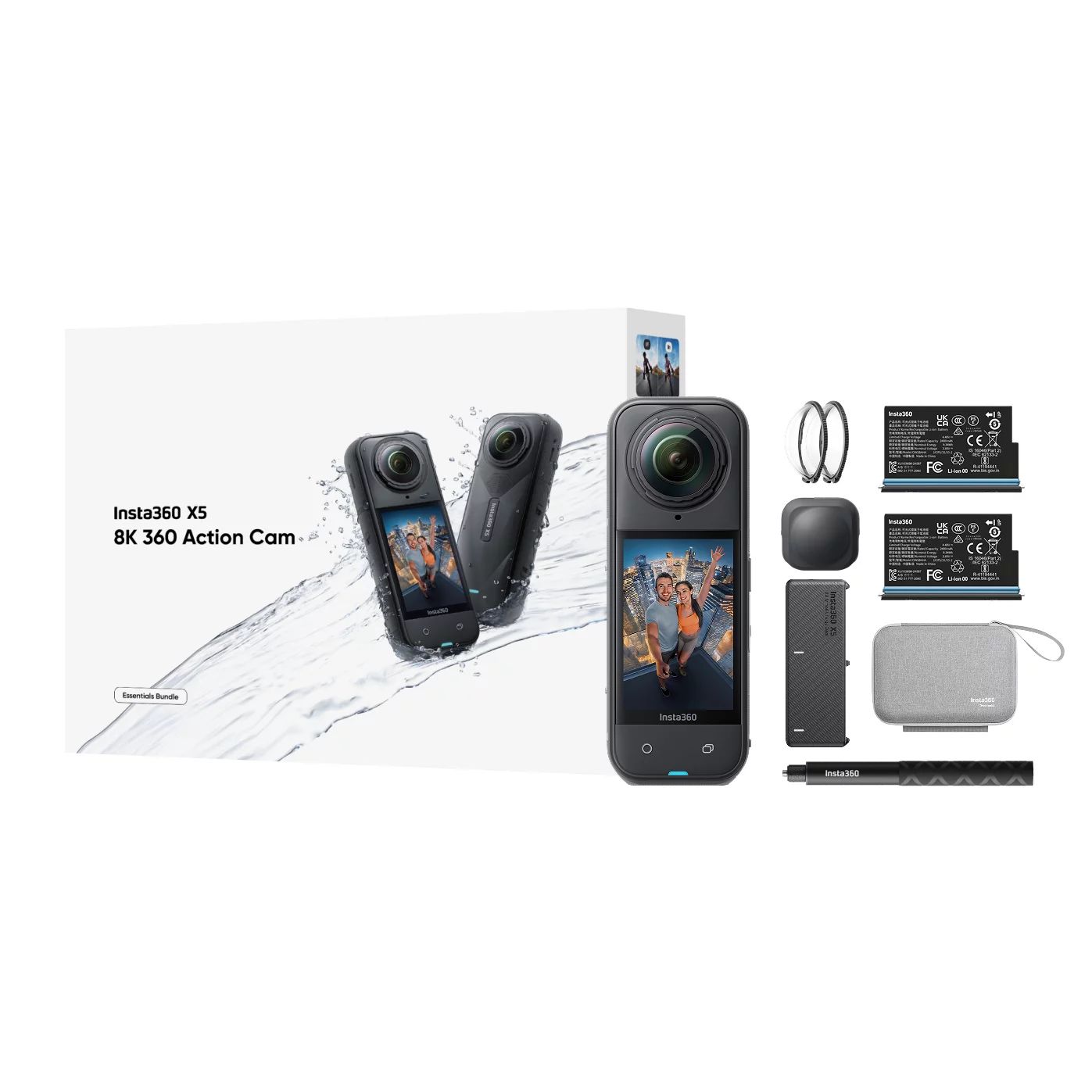 Insta360 X5 Essentials Bundle Action Kamera 8K 360 Grad - Camcorder - 3,3 cm
