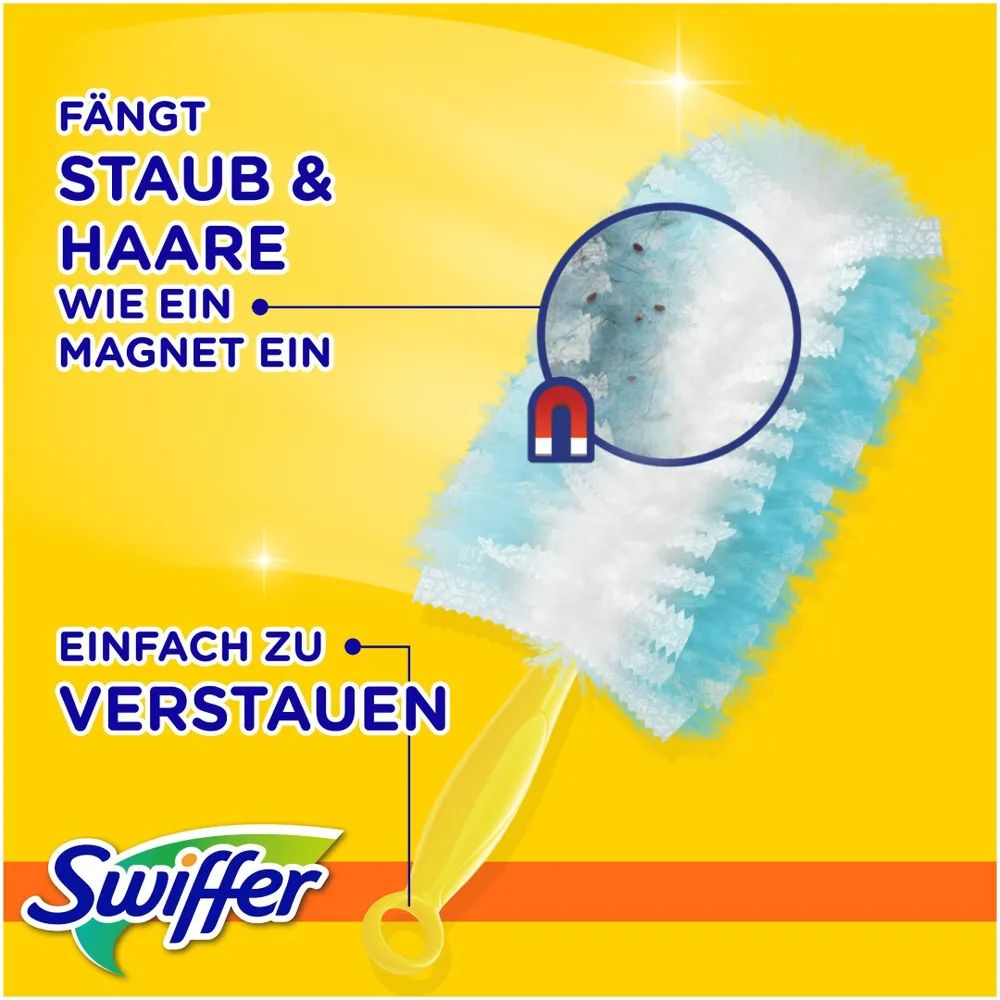Swiffer Staubmagnet Starterset (Griff + 14 Tücher) eCOM Komfort Pack