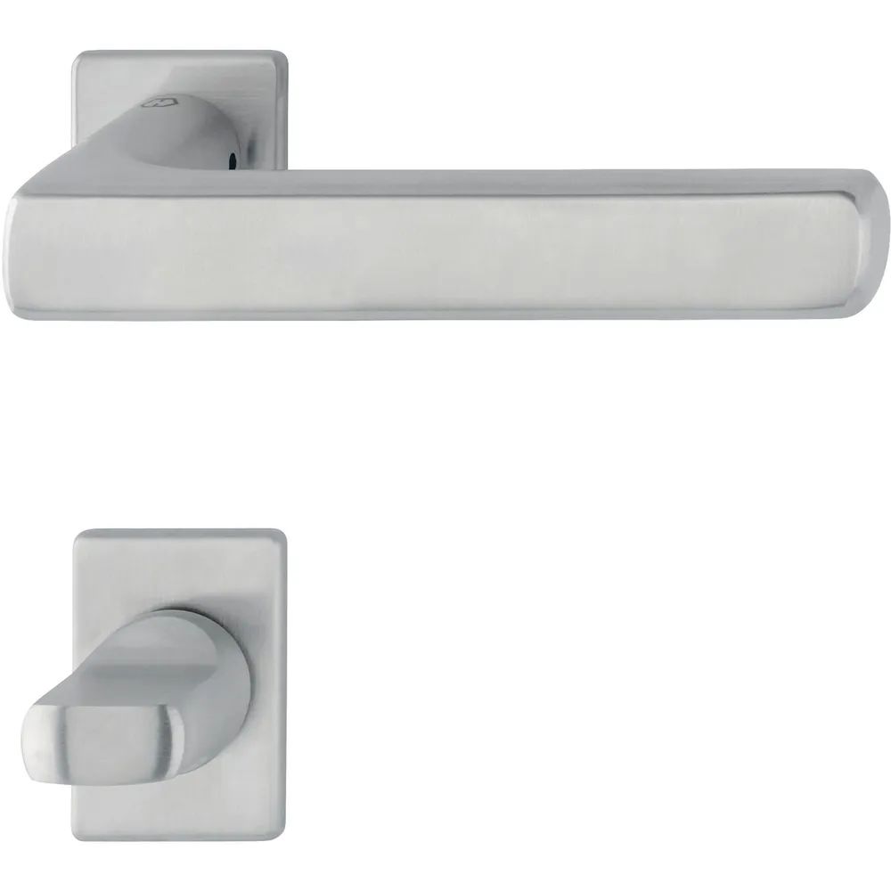 HOPPE Drückergarnitur DALLAS - auf mini Rosette WC, 40-45, Edelstahl matt