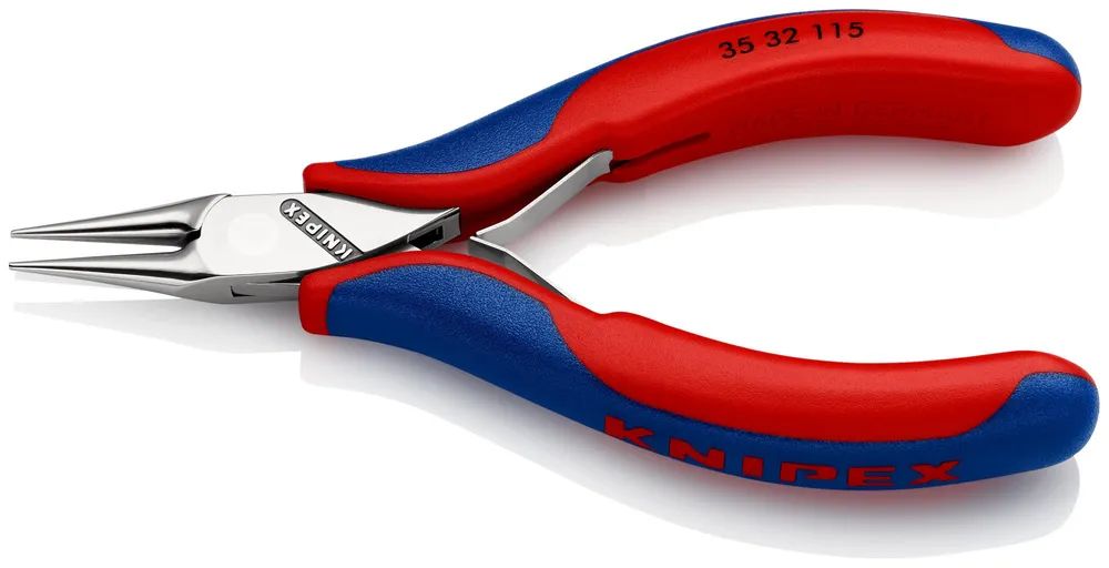 KNIPEX Elektronik-Greifzange mit durchgestecktem Gelenk mit Mehrkomponenten-Hüllen 115 mm