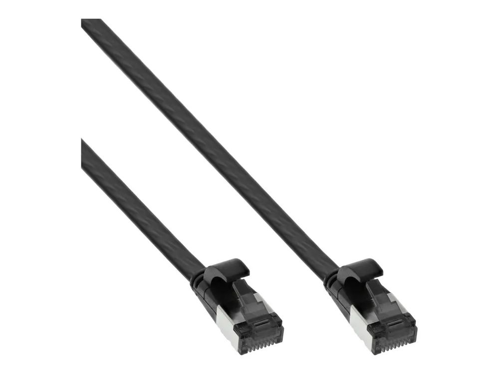 InLine Patchkabel flach - U/FTP - Cat.8.1 - TPE halogenfrei - schwarz - 1,5m