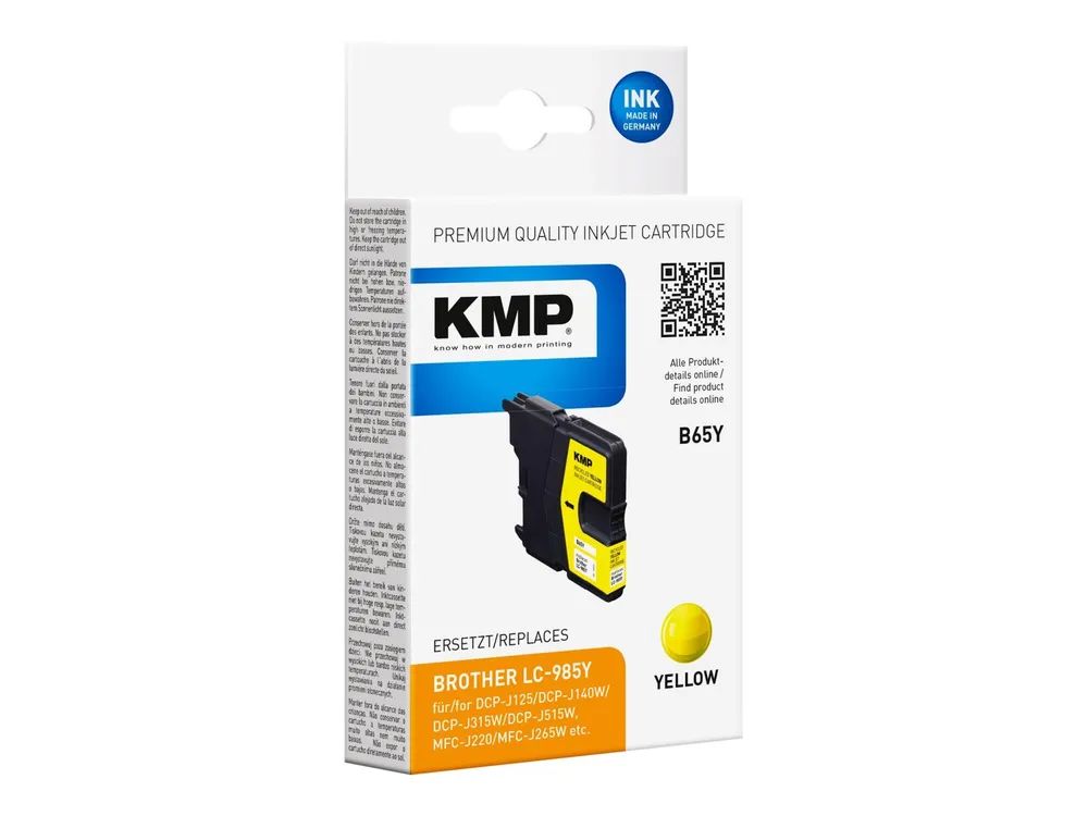 KMP B65Y - 4.4 ml - Gelb - kompatibel - wiederaufbereitet - Tintenpatrone (Alternative zu: Brother LC985Y)