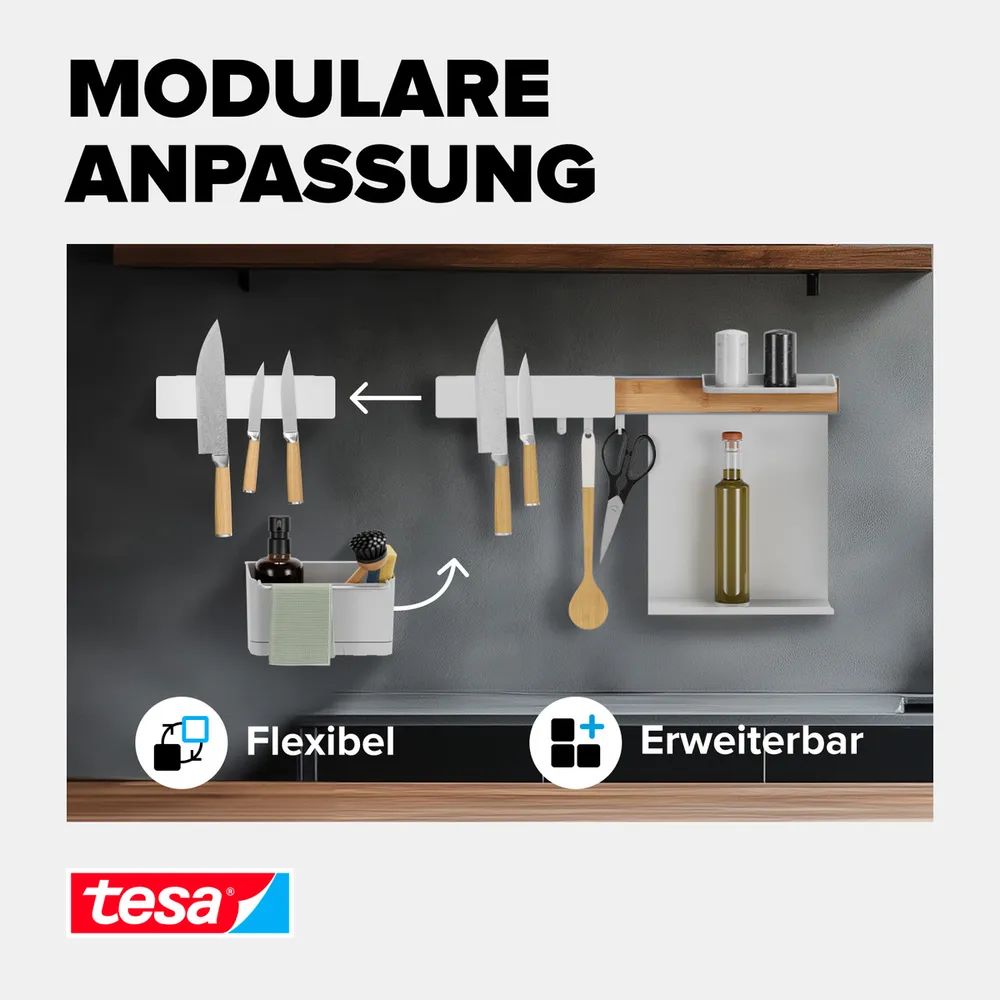 tesa® Messer-Magnetleiste – Edelstahl –