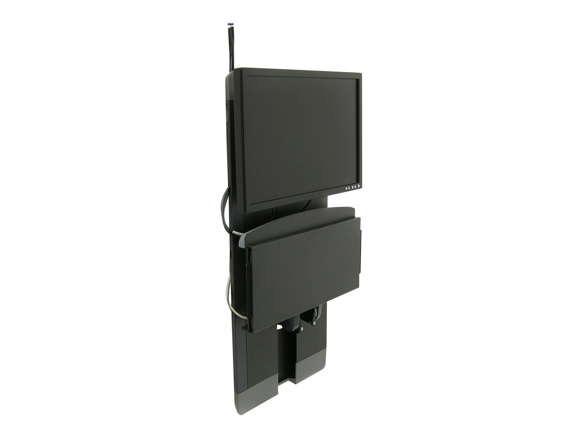 Ergotron Befestigungskit (Handgelenkkissen, Maushalterung, vertikale Verstellschiene, klappbare Tastaturablage, Mauspad) - schmal - für LCD-Display / PC-Ausrüstung - für stark frequentierte Bereiche - Stahl - Schwarz - Bildschirmgröße: bis zu 61 cm (