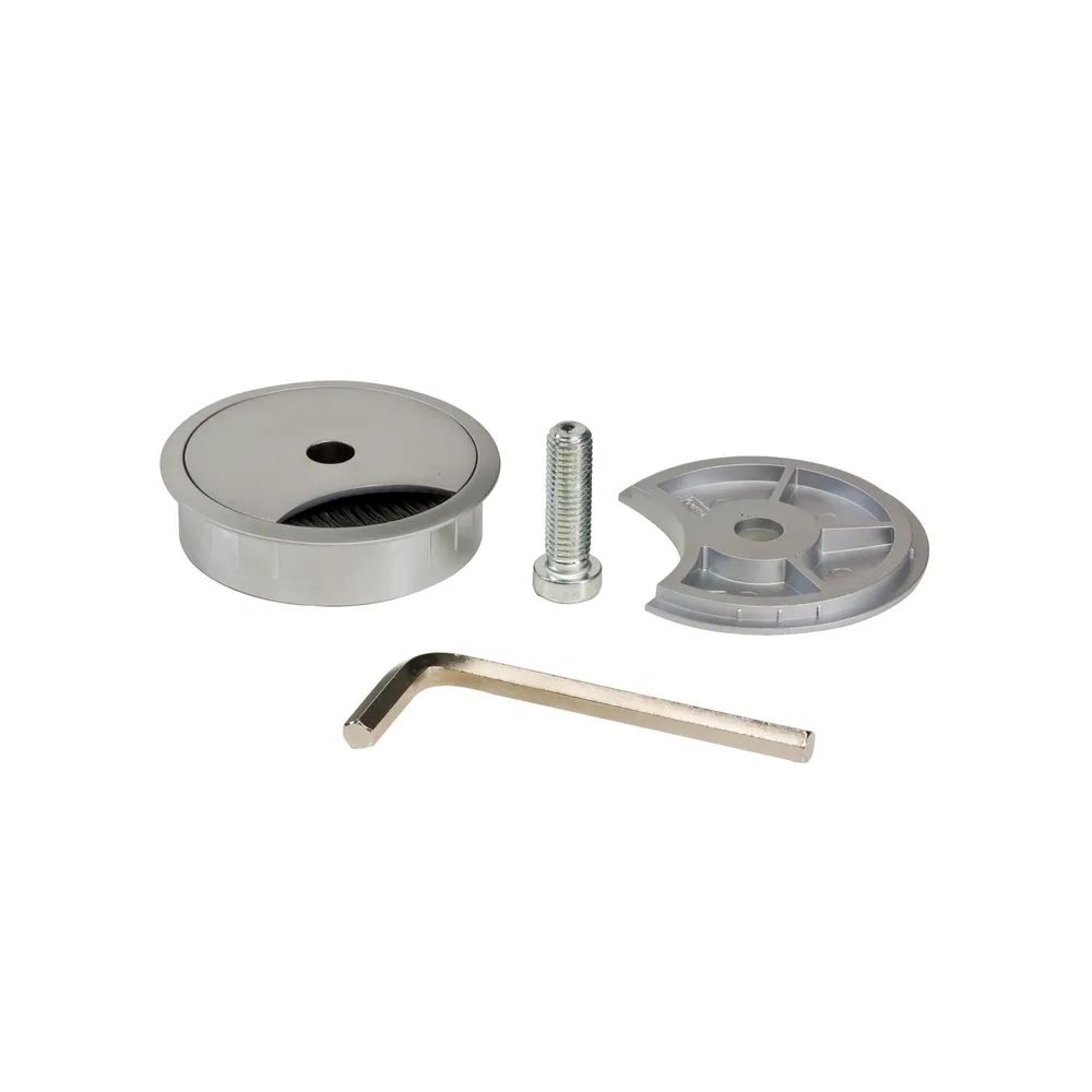 Confurn Export GmbH CONFURN Befestigung mit Kabeldurchführung Quatro, Bohr ø 80,Zamak verchromt matt