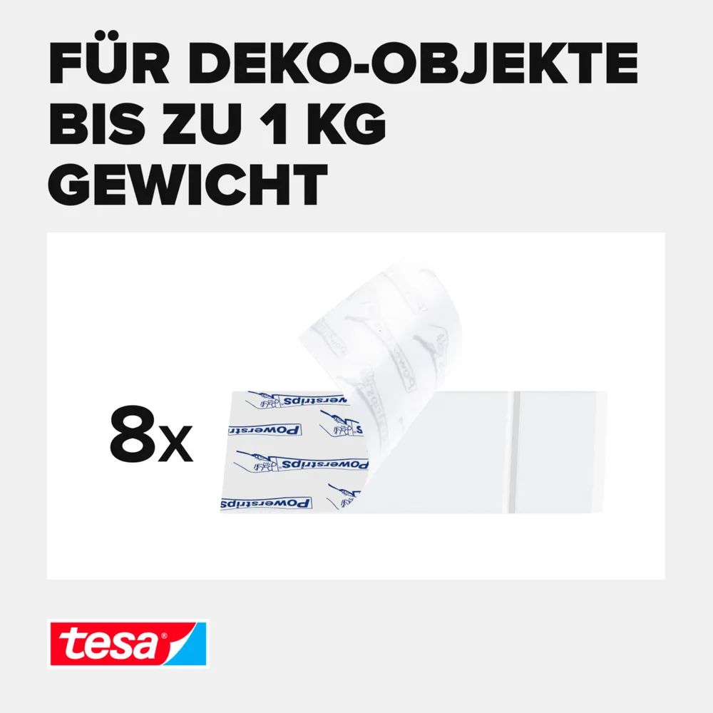 tesa® Powerstrips® Transparent Large – ablösbare Klebestreifen