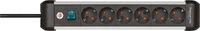 Brennenstuhl 1391030600 - 3 m - Indoor - Abgewinkelt - IP20 - Schwarz - Silber - 6 AC-Ausgänge