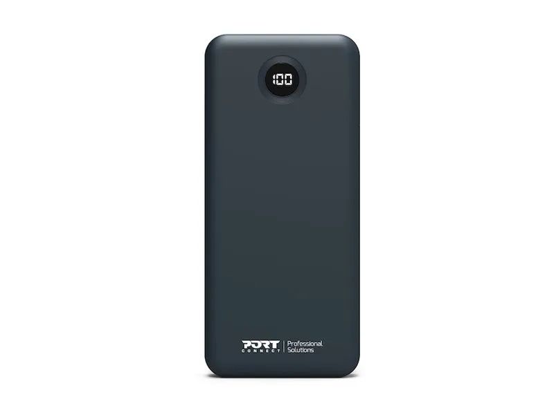 PORT Designs PORT Connect - Powerbank - mit eingebauten USB-C-Kabeln - 10000 mAh - 37 Wh - 20 Watt - 3 A - QC, PD - 4 Ausgabeanschlussstellen (3 x USB-C, USB)