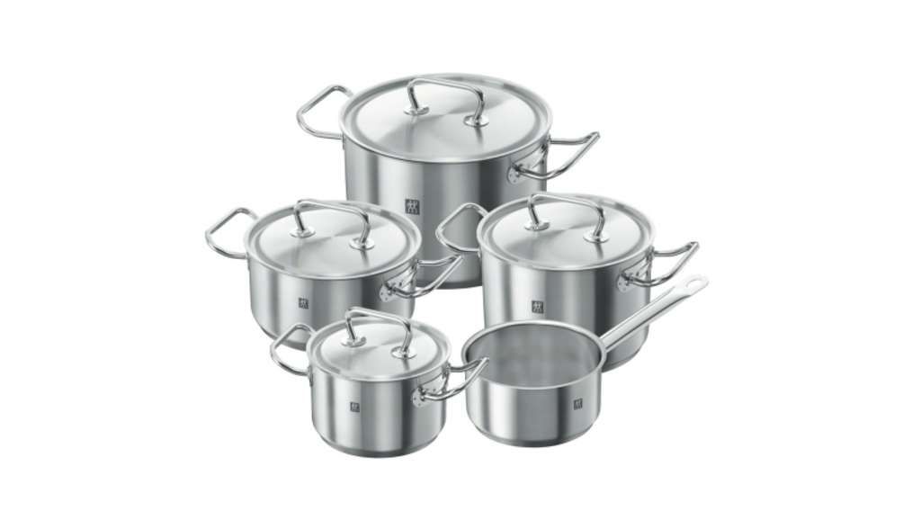 Zwilling Kochtopfset, 5-tlg, rund, 18/10 Edelstahl