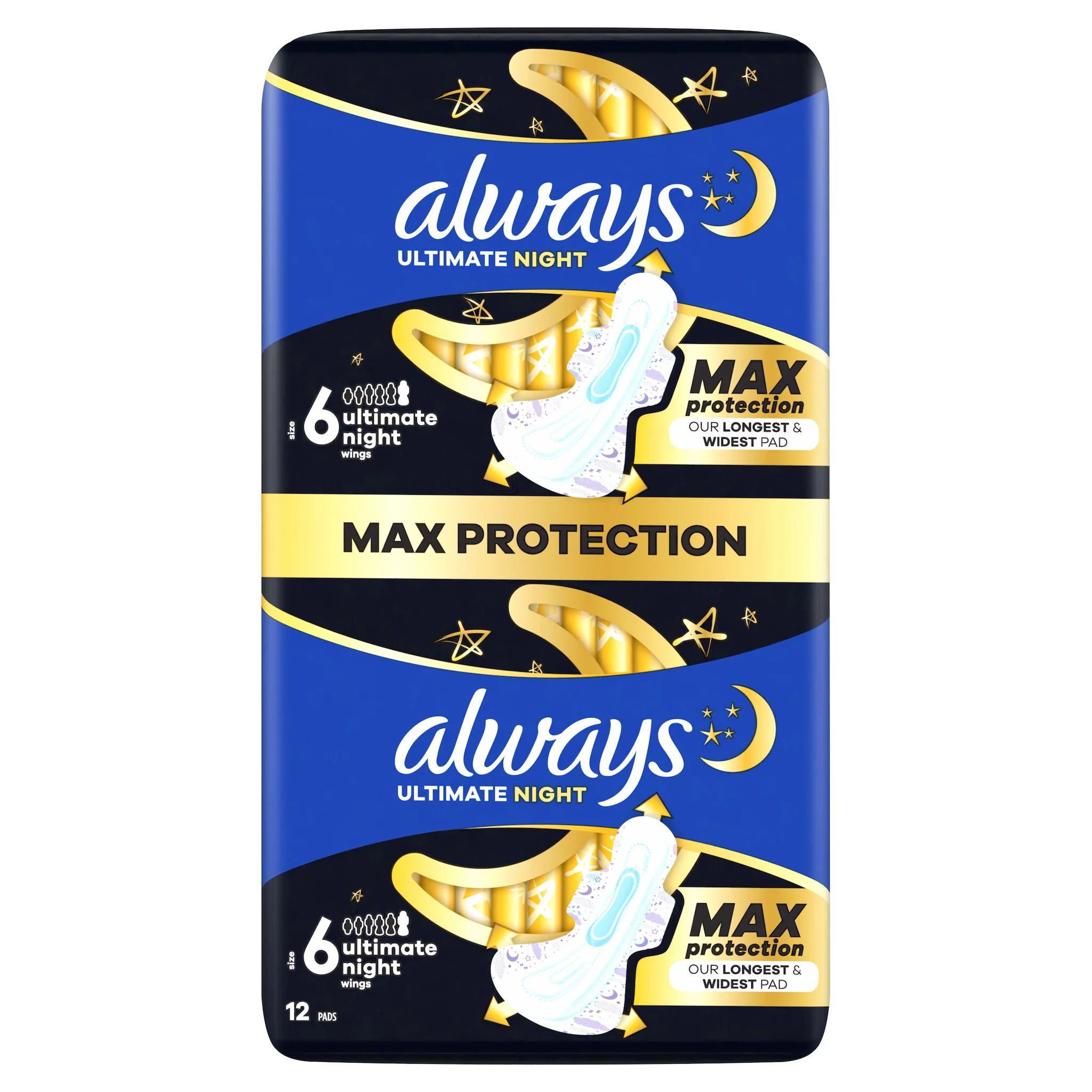 always Binde Ultimate Night - Max Protection mit Flügeln BigPack 12