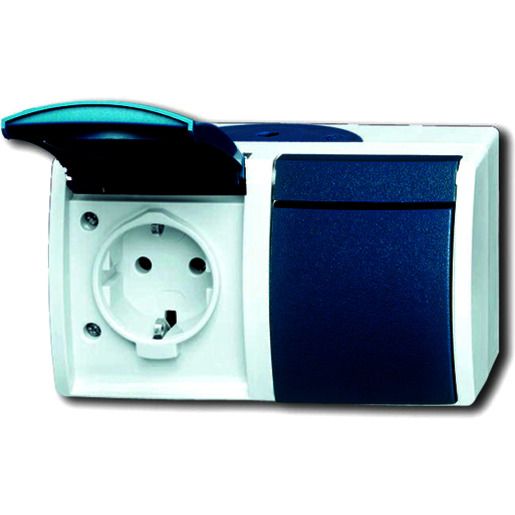 Busch-Jaeger AP SCHUKO 2FACH QUER / BUSCH 20/2 EW-53 2CKA002084A0699