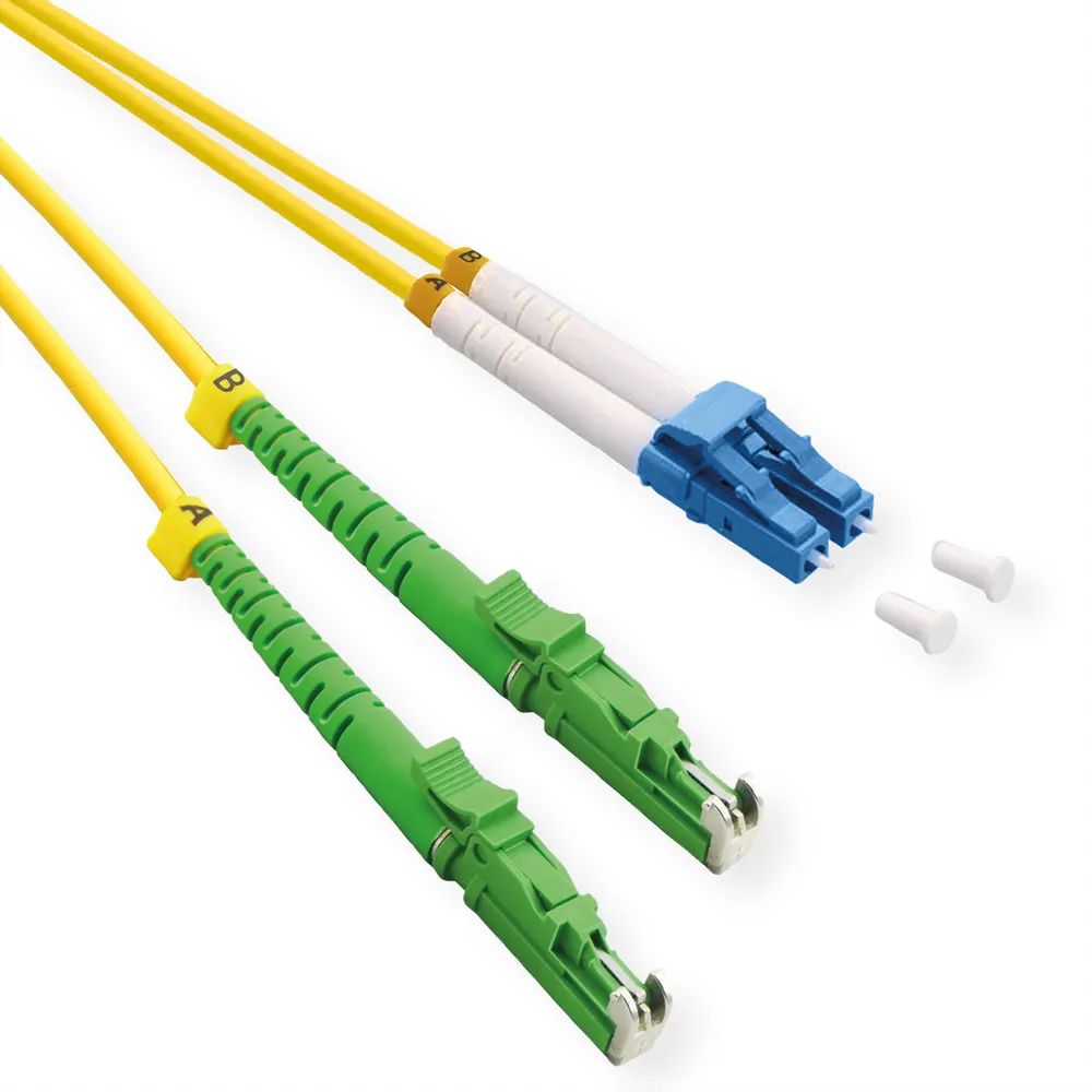 ROLINE LWL-Kabel duplex 9/125µm OS2, LSH APC / LC UPC, LSOH, gelb, 10 m