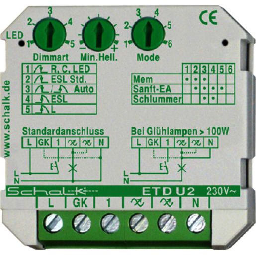 Schalk UNI.TASTDIMMER 230V AC 0-500W / SCHALK ETDU29 UP ETDU29
