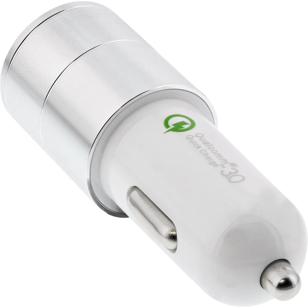 InLine USB 36W KFZ Ladegerät QC 3.0 - USB-A + USB-C - PD 3.0 - 12/24V DC - weiß