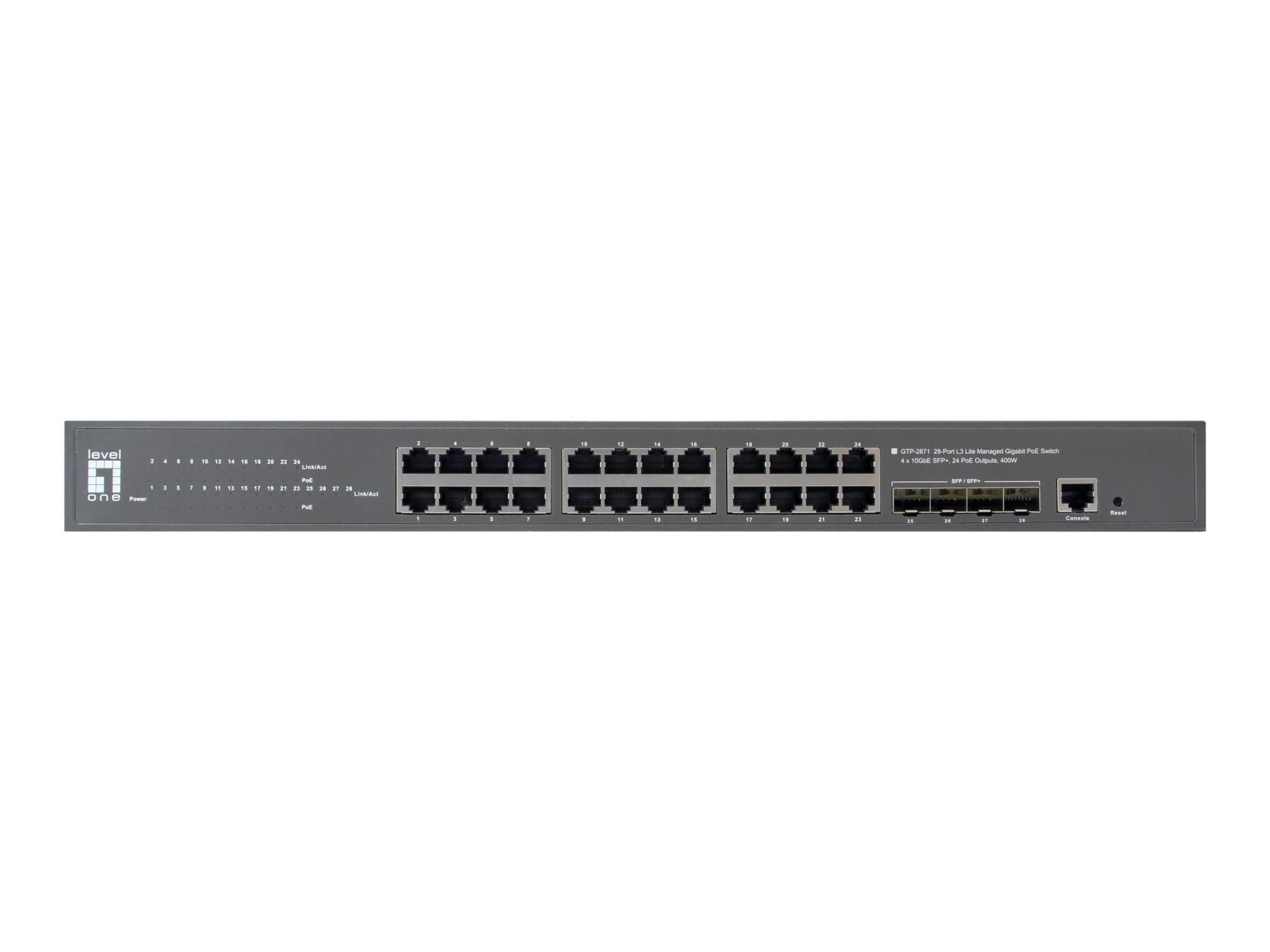 LevelOne GTP-2871 - Switch - L3 Lite - managed - 24 x 10/100/1000 (PoE+)