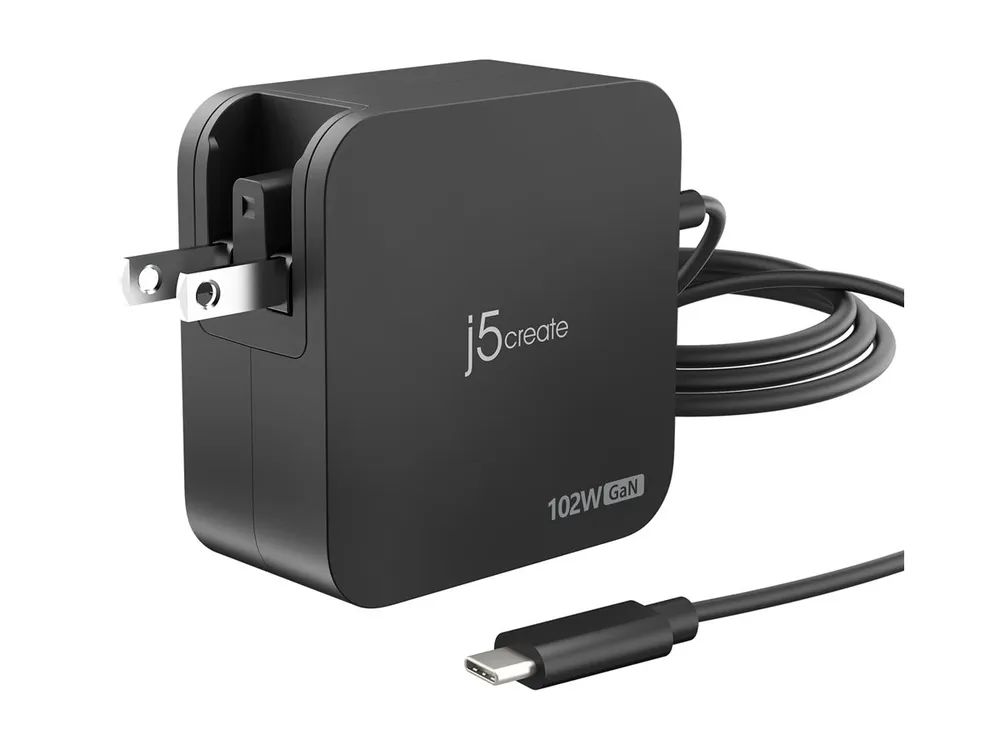 j5create JUP25102V - Netzteil - GaN - 102 Watt - PD 3.0, Smart IC - 2 Ausgabeanschlussstellen (24 pin USB-C)
