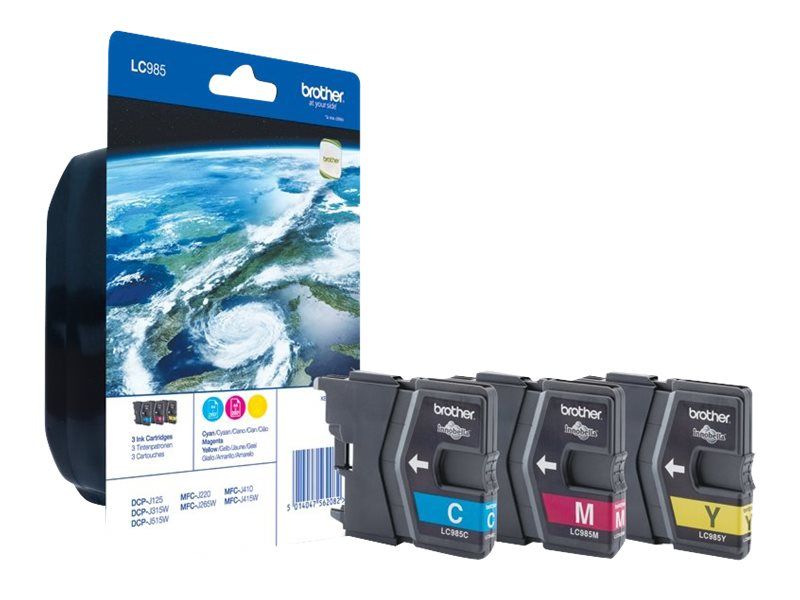 Brother LC985 Rainbow Pack - 3er-Pack - Gelb, Cyan, Magenta