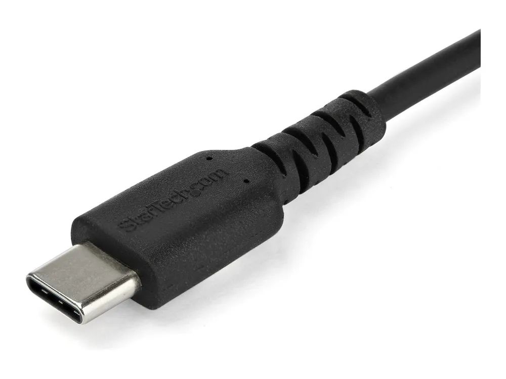 StarTech.com 2m USB-C Ladekabel - Langlebiges USB 2.0 Typ C zu USB C Datenübertragungs-/Schnellladekabel - TPE Mantel Aramidfaser M/M 60W Schwarz - Samsung S10 S20 iPad Pro MS Surface (RUSB2AC2MB)