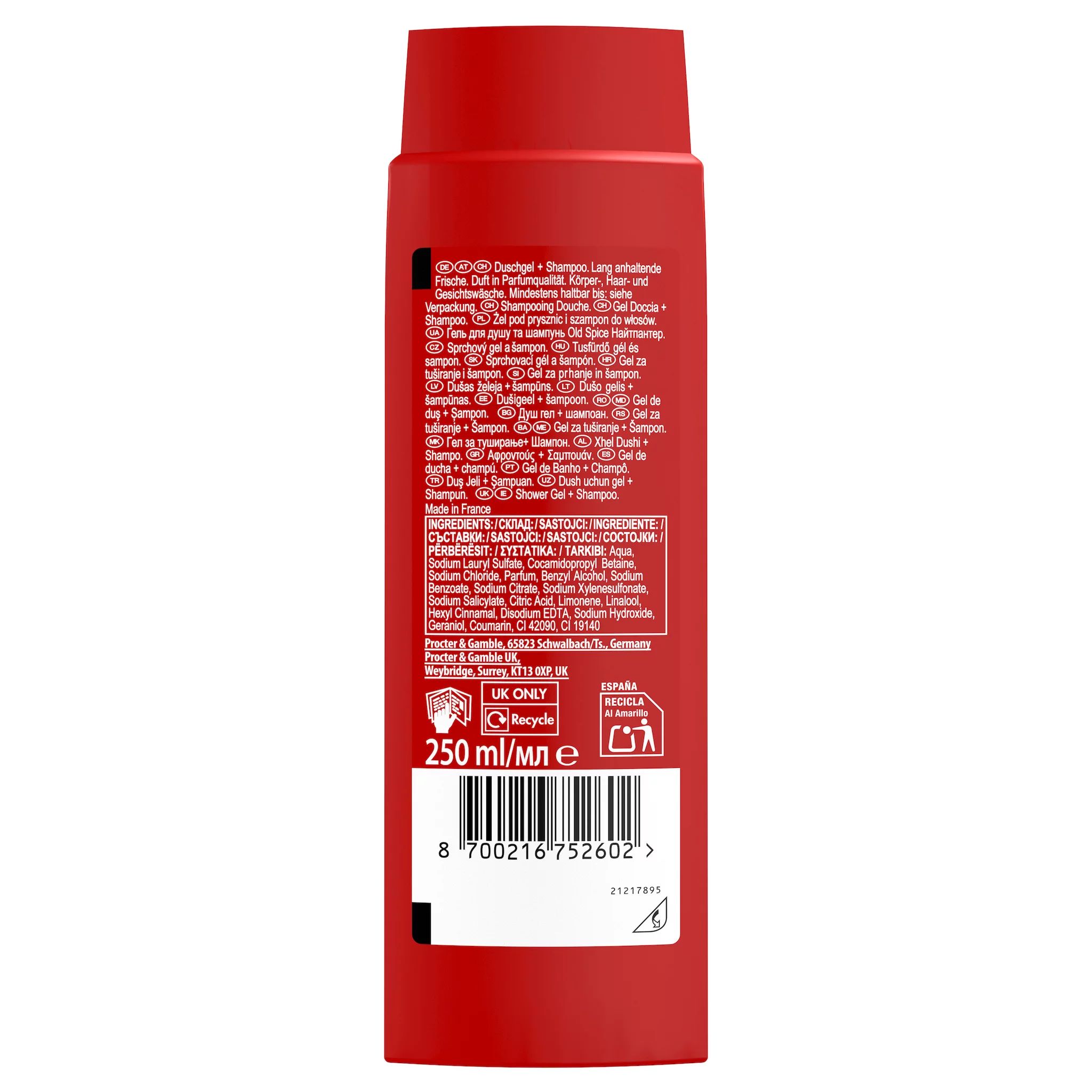 Old Spice 3-in-1 Duschgel Night Panther, 250ml