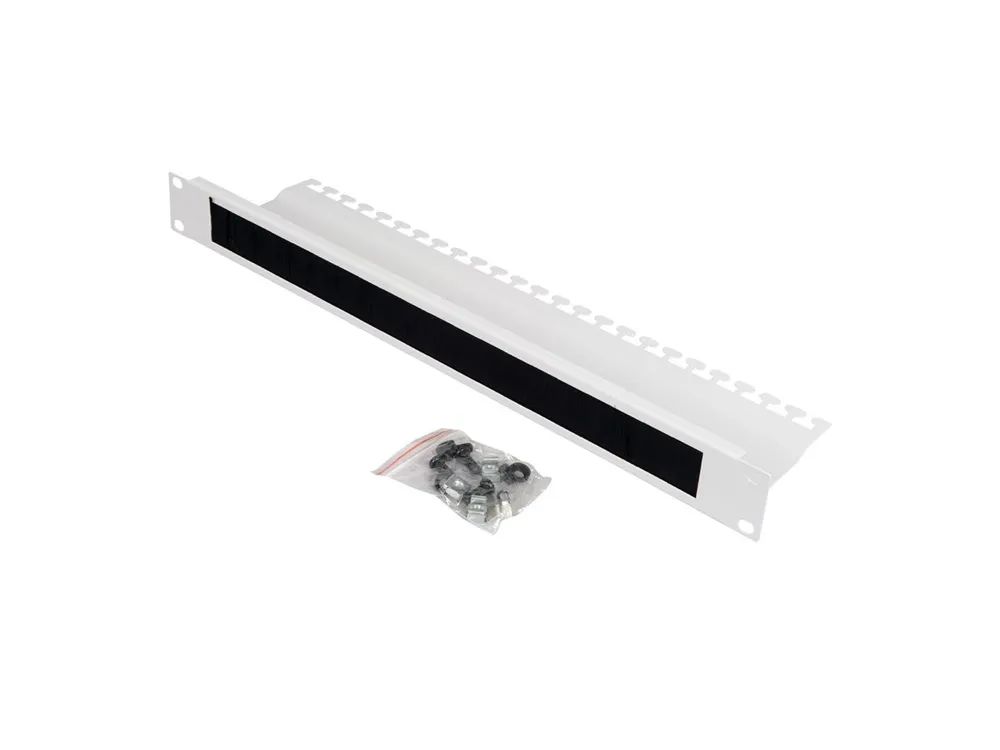 ROLINE Kabeleingangsplatte für Rack - mit Bürstenstreifen - RAL 7035, Hellgrau - 1U - 25.4 cm (10")