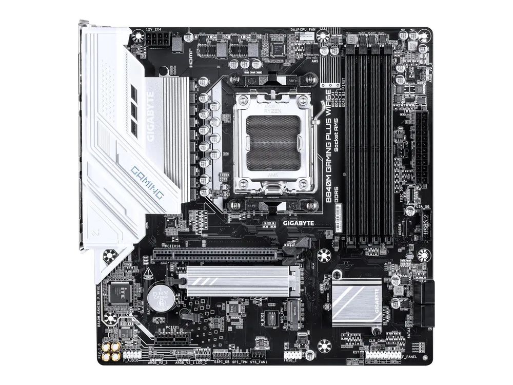 Gigabyte B840M GAMING PLUS WIFI6E - Motherboard - micro ATX - Socket AM5 - AMD B840 Chipsatz - USB-C 3.2 Gen 1, USB 3.2 Gen 1, USB 3.2 Gen 2 - Gigabit LAN, Wi-Fi 6, Bluetooth - Onboard-Grafik (CPU erforderlich)
