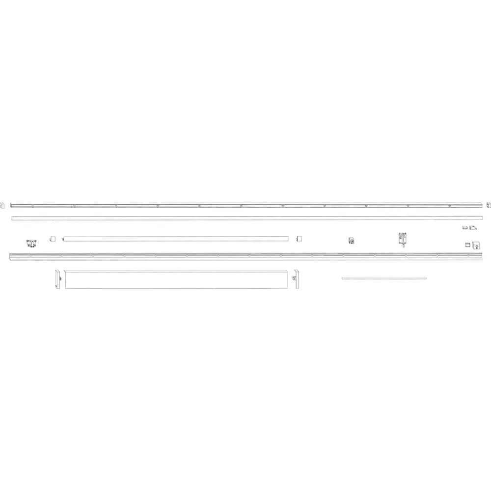 ROTO Patio Alversa Schienen-Set Halteschiene 13 mm verkehrsweiß FFB 1251-1450 mm