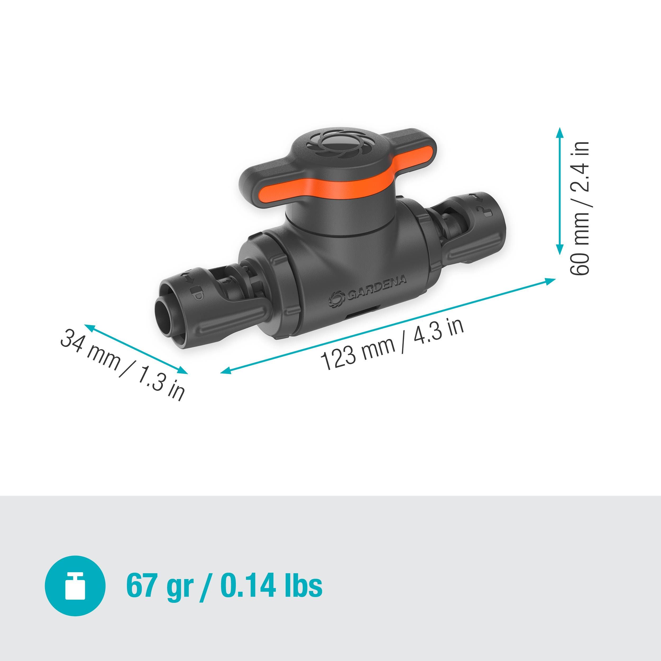 Gardena Micro-Drip-System Regulier-/Absperrventil 13 mm (1/2") - Inhalt: 1 Stück