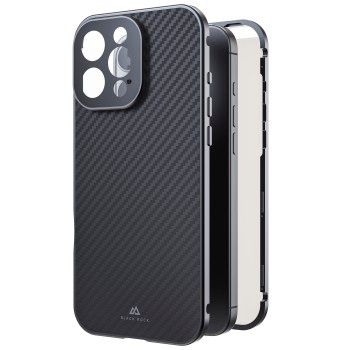 Black Rock Cover "360° Glass" für Apple iPhone 16 Pro Max, Real Carbon