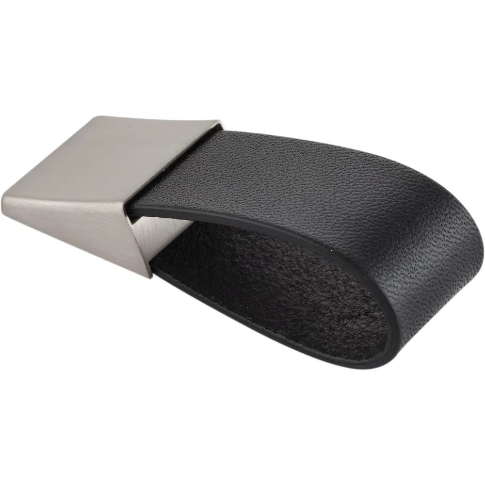 Furnipart Knopf Safari Breite 24, Tiefe 26 mm, Leder/ZN schwarz/Edelstahl Effekt